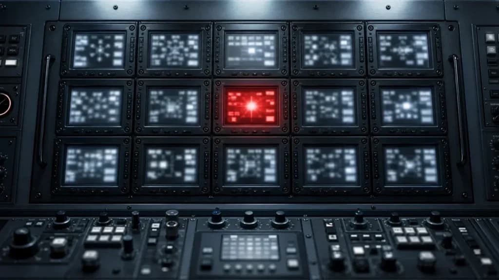 "Pannello di controllo con quindici display, uno lampeggia rosso: la novità da presidiare"