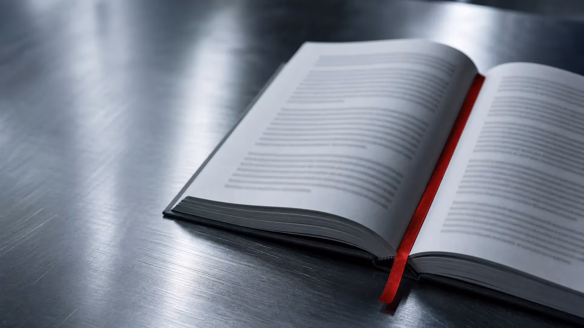 "Manoscritto aperto con segnalibro rosso tra le prime pagine: l'apertura decide se il lettore resta"
