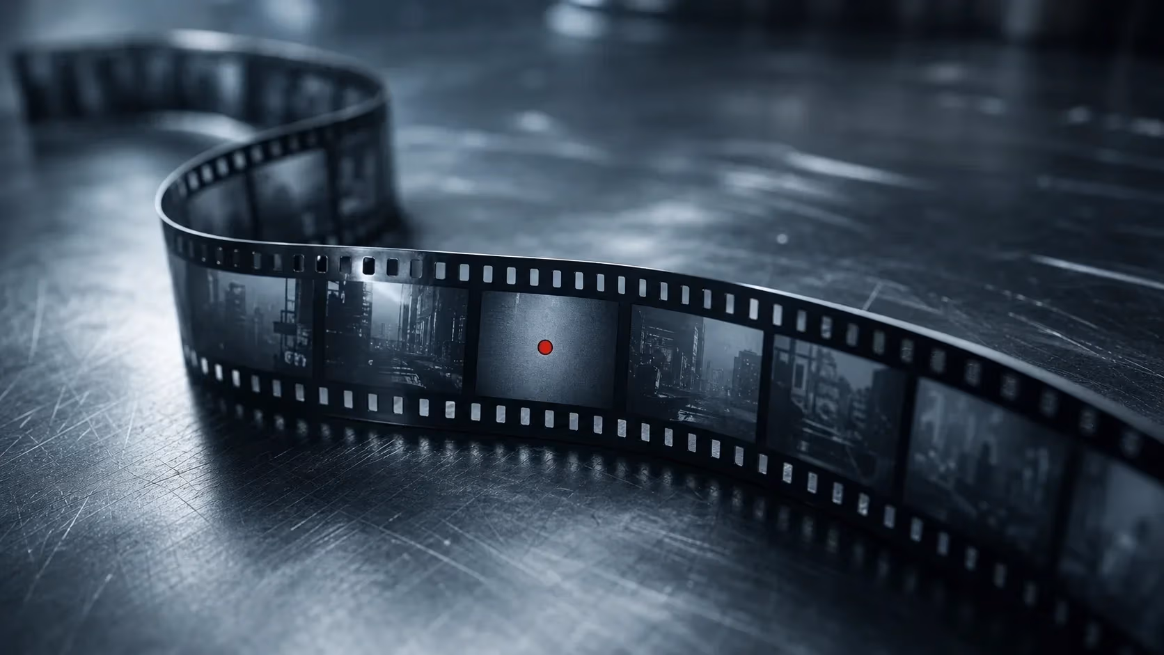 "Pellicola cinematografica con un puntino rosso in un frame: l'asset video che fa la differenza"